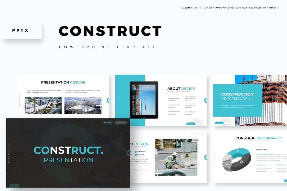 Template Powerpoint Construct - Solusi Presentasi Multiguna