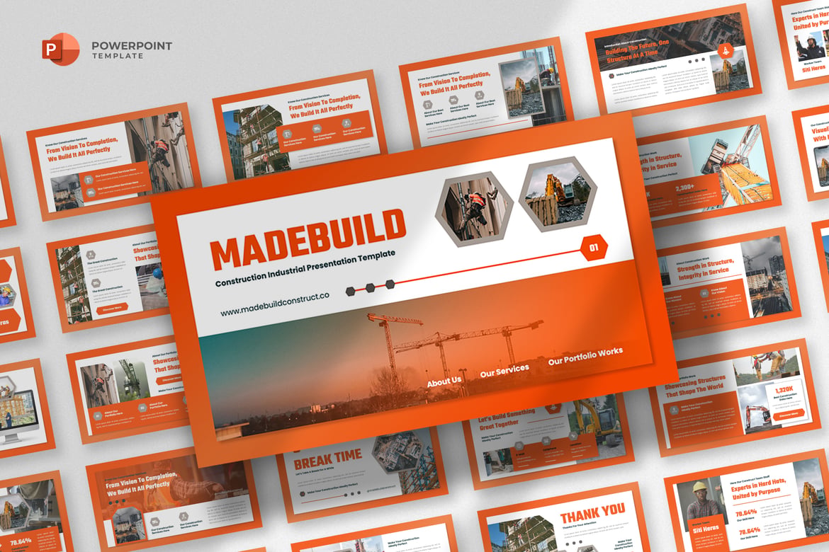 Template PowerPoint Profesional untuk Konstruksi & Rekayasa