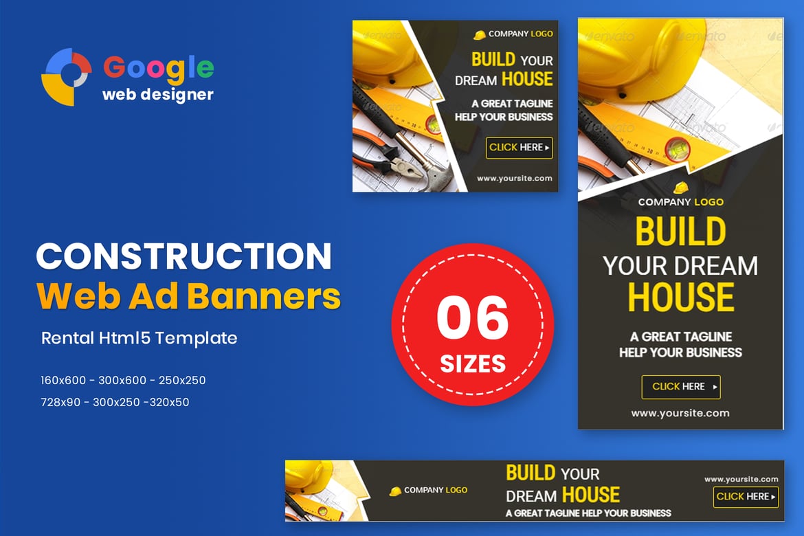 Template Website Spanduk Konstruksi HTML5 - GWD