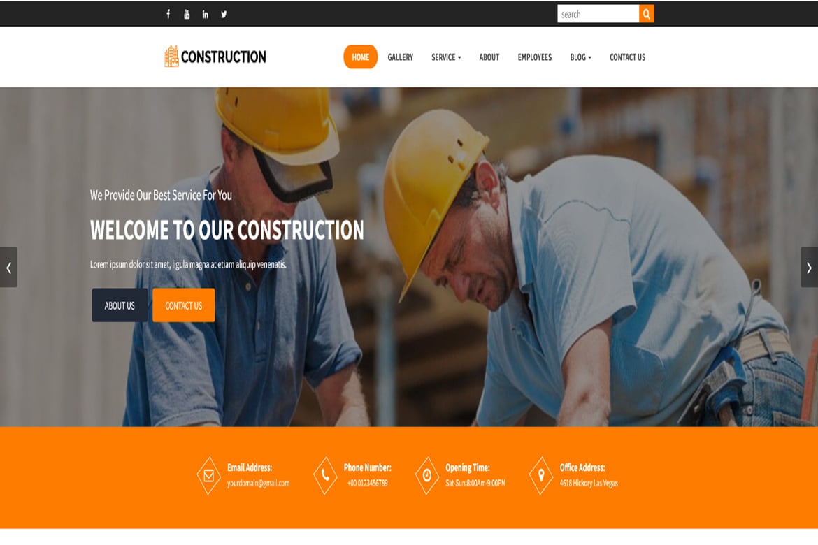 Template Website HTML5 untuk Perusahaan Konstruksi yang Modern dan Responsif