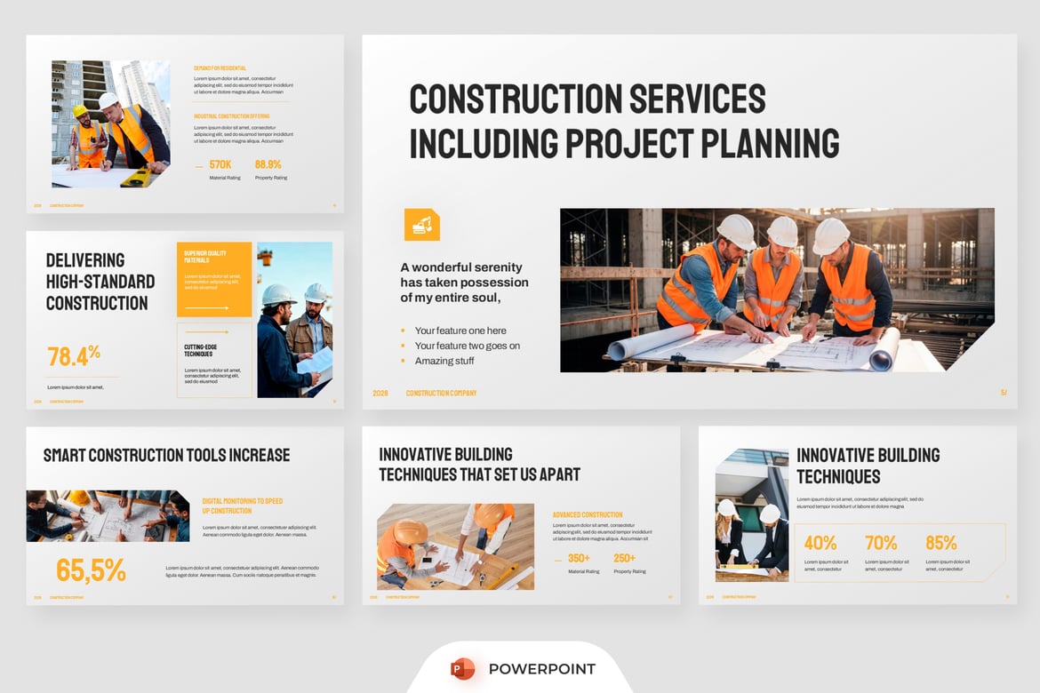 Template PowerPoint Profesional untuk Perusahaan Konstruksi