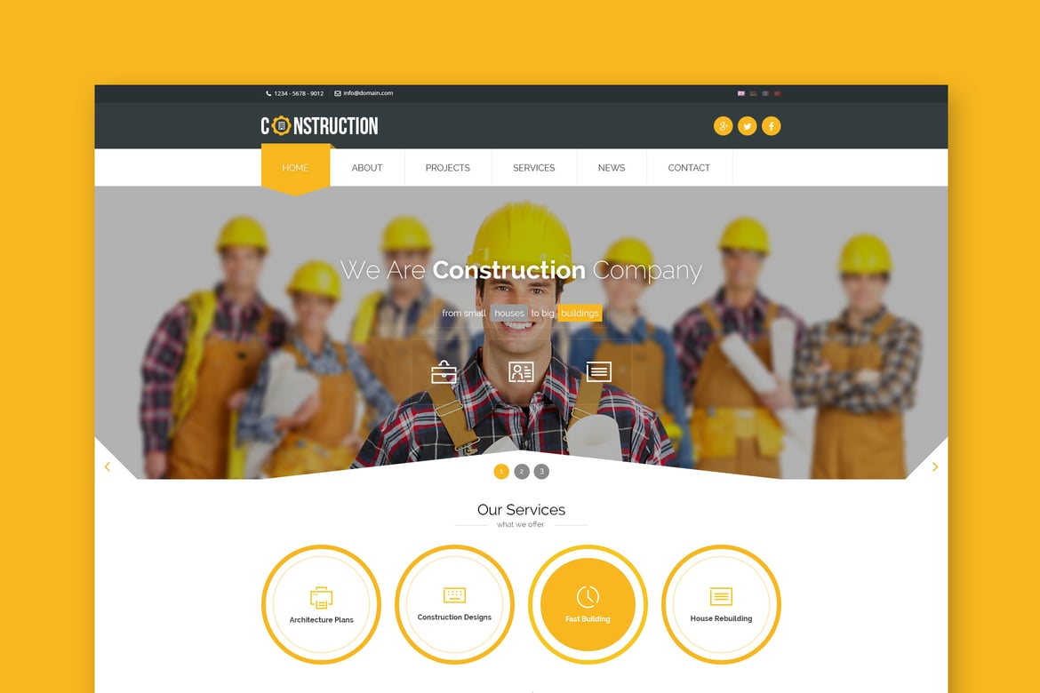 Template Website HTML5 untuk Konstruksi dan Industri yang Responsif
