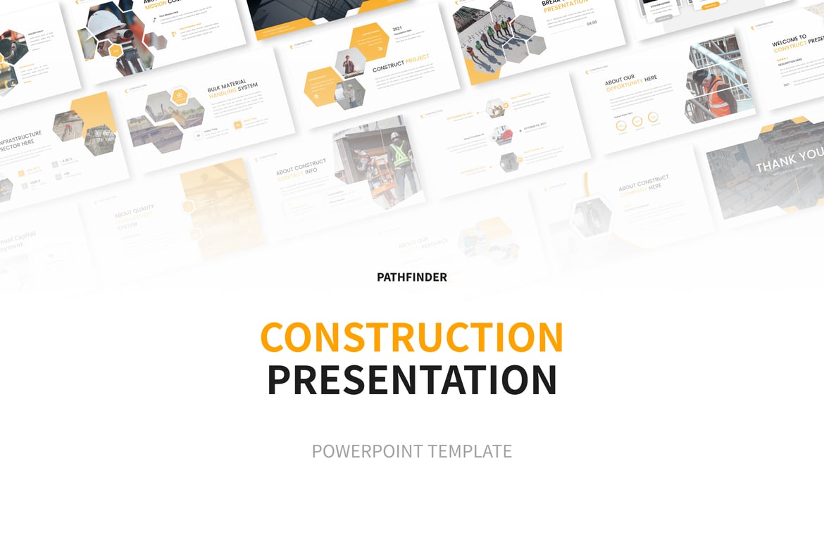 Template Powerpoint Presentasi Konstruksi yang Menarik