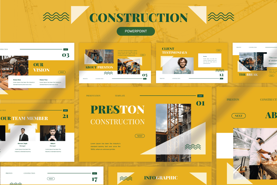 Template PowerPoint Konstruksi Profesional