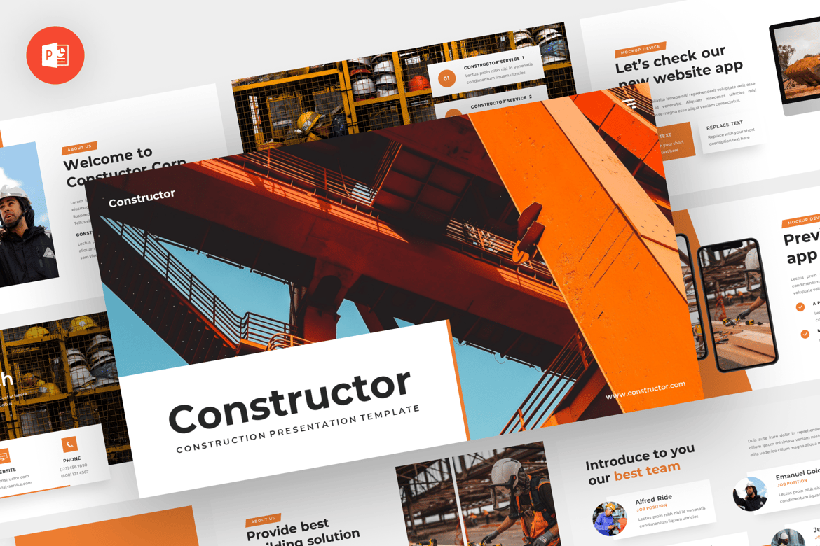Constructor - Template Powerpoint Konstruksi yang Modern dan Profesional