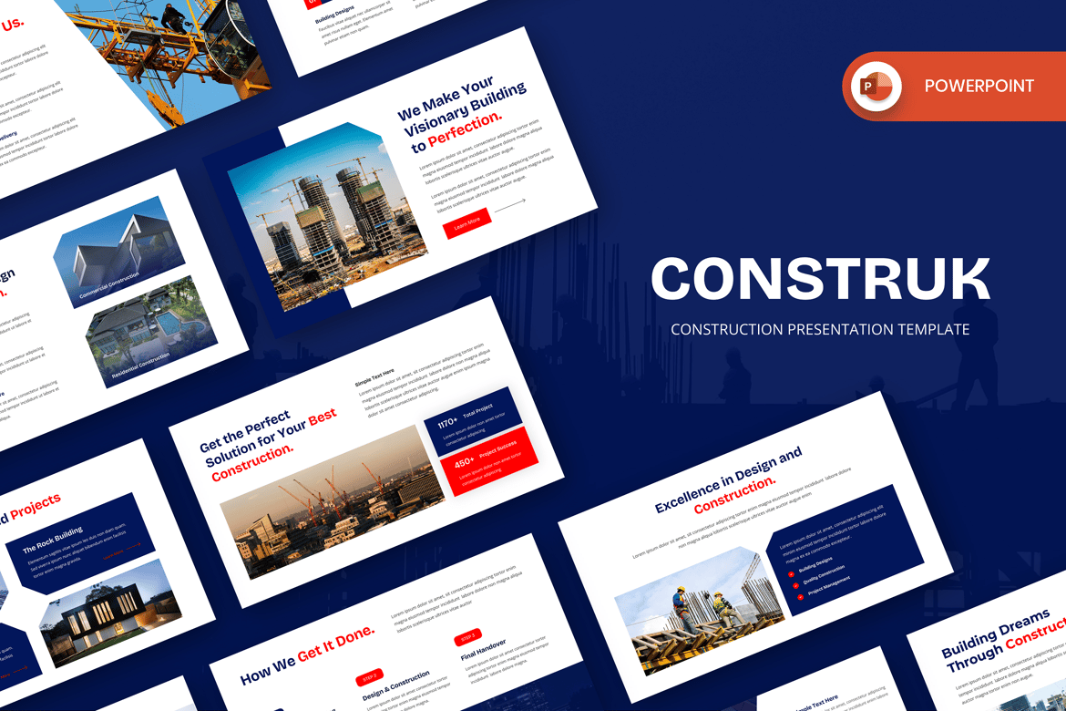 Construk - Template PowerPoint untuk Presentasi Konstruksi yang Menarik