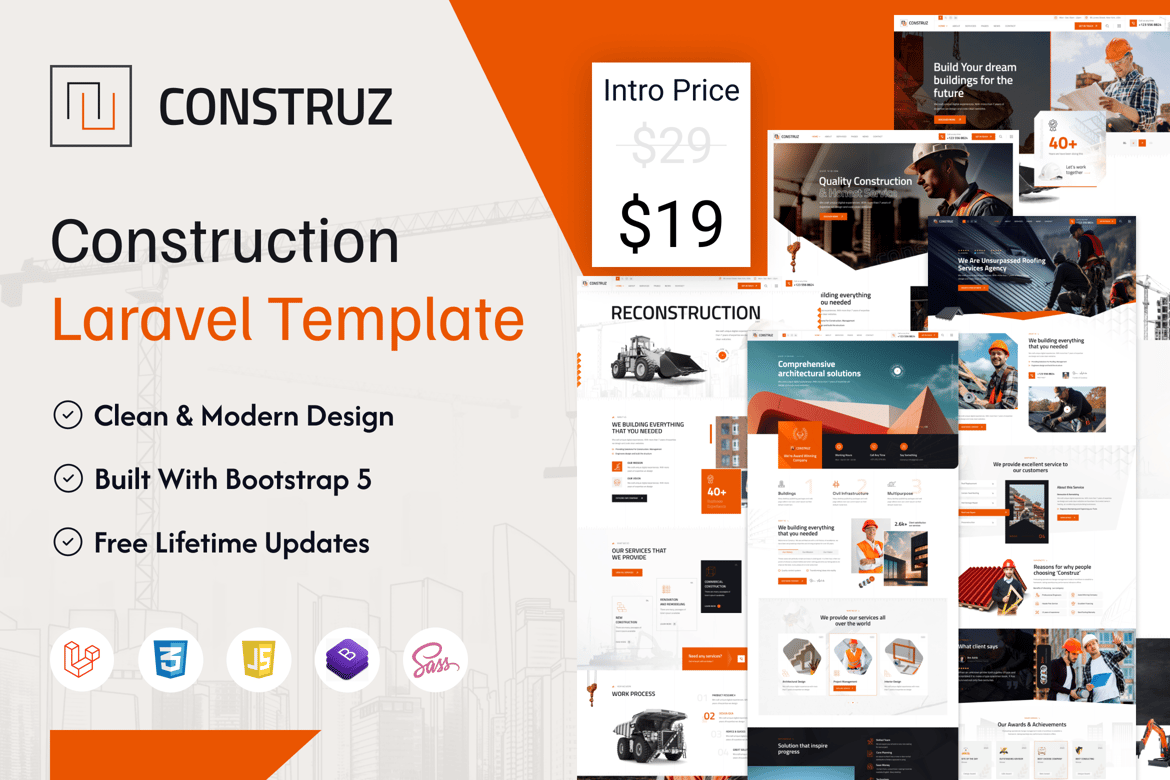 Template Website Construz: Solusi Ideal untuk Proyek Konstruksi Anda dengan Laravel 12