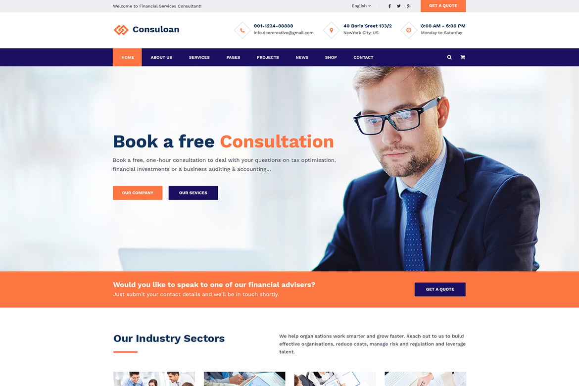 Consuloan | Template Website Konsultasi Serbaguna yang Profesional