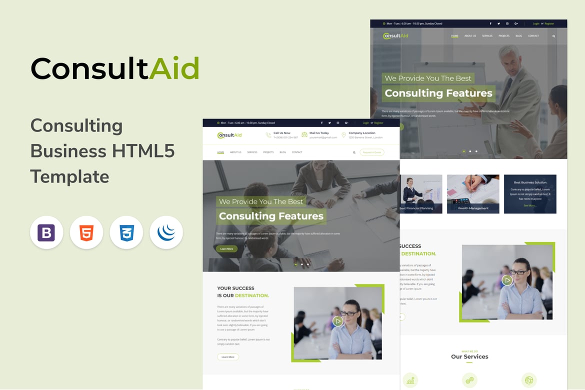 ConsultAid - Template Website Konsultasi Modern dan Responsif