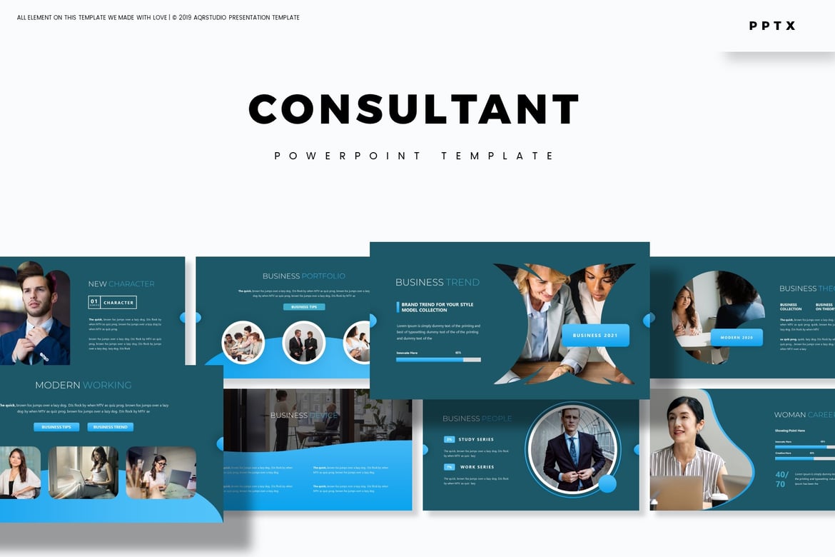 Template PowerPoint Konsultan yang Menarik dan Profesional