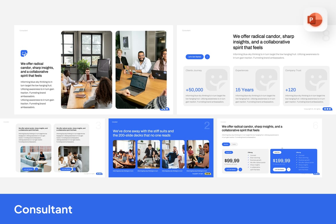 Template PowerPoint Strategi Bisnis untuk Konsultan