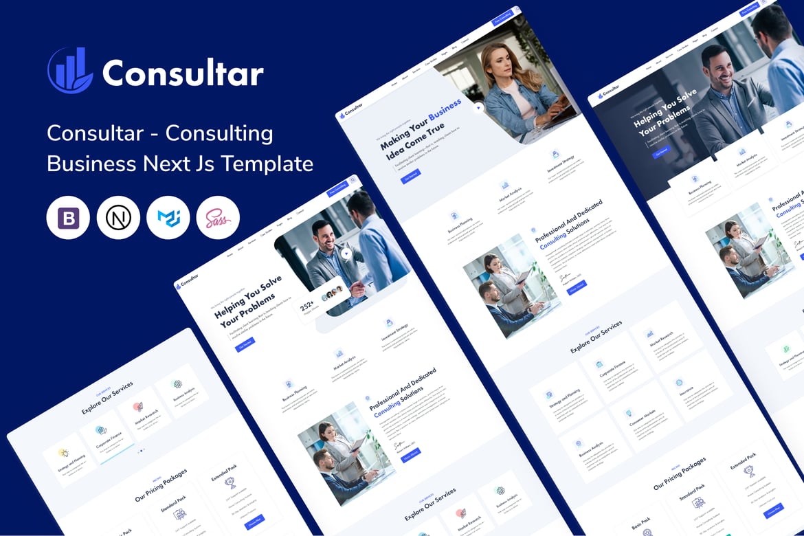 Template Website Konsultasi Bisnis Modern - Consultar