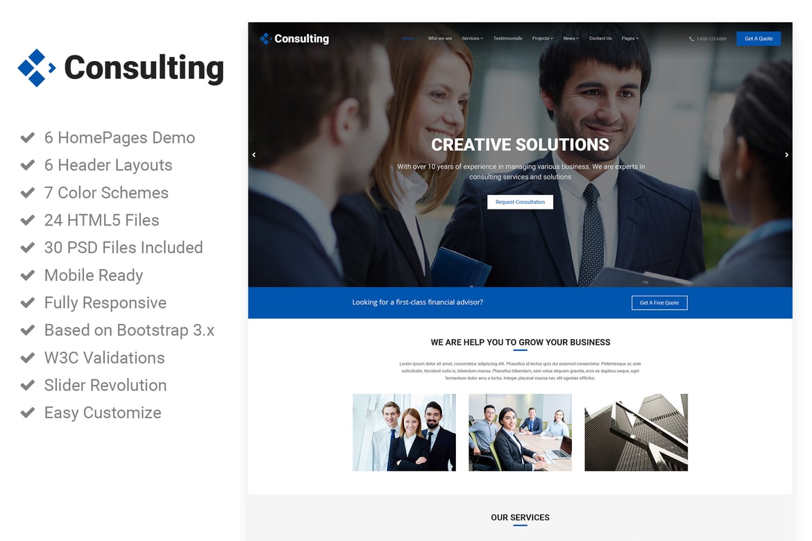 Template Website Konsultasi - Template HTML5 untuk Layanan Keuangan dan Bisnis