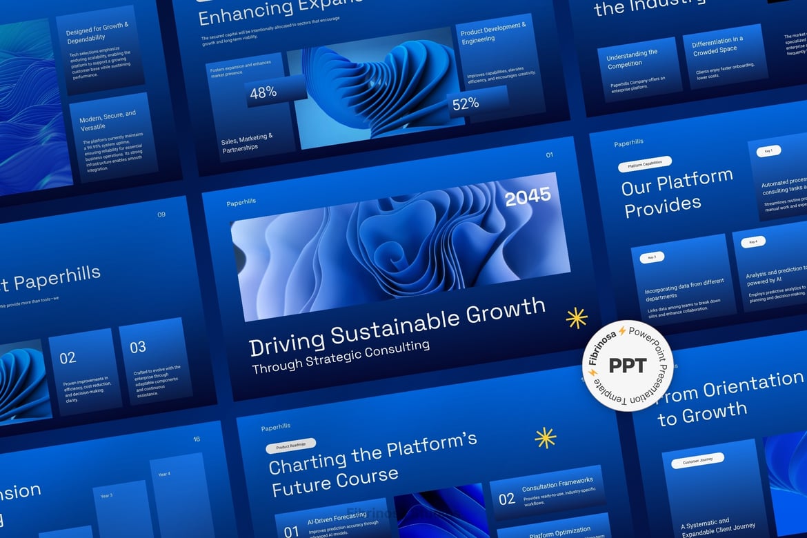Template Presentasi PowerPoint Modern untuk Konsultasi Strategis