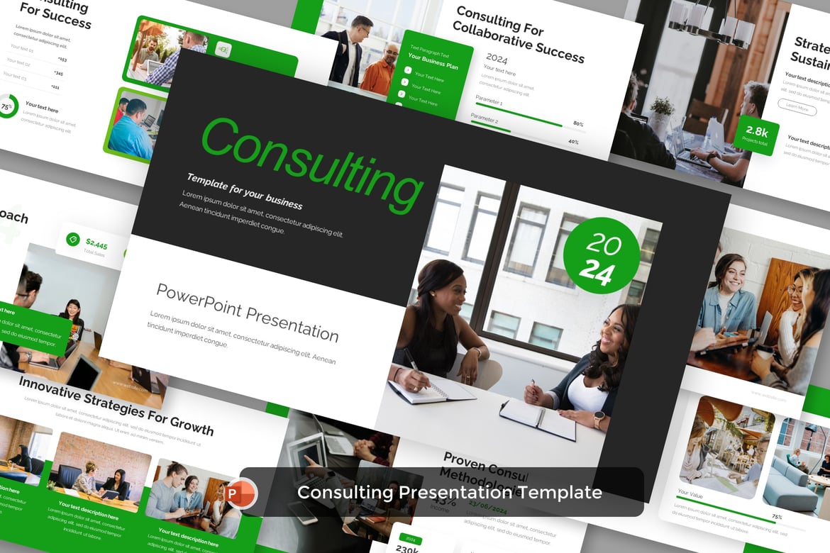 Template Presentasi PowerPoint Profesional untuk Konsultasi
