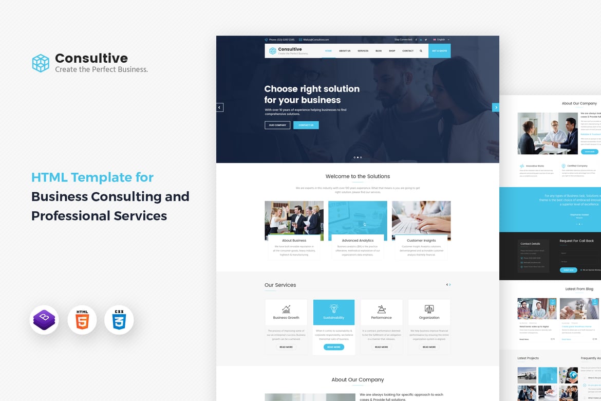 Consultive - Template Website Konsultasi Bisnis yang Profesional