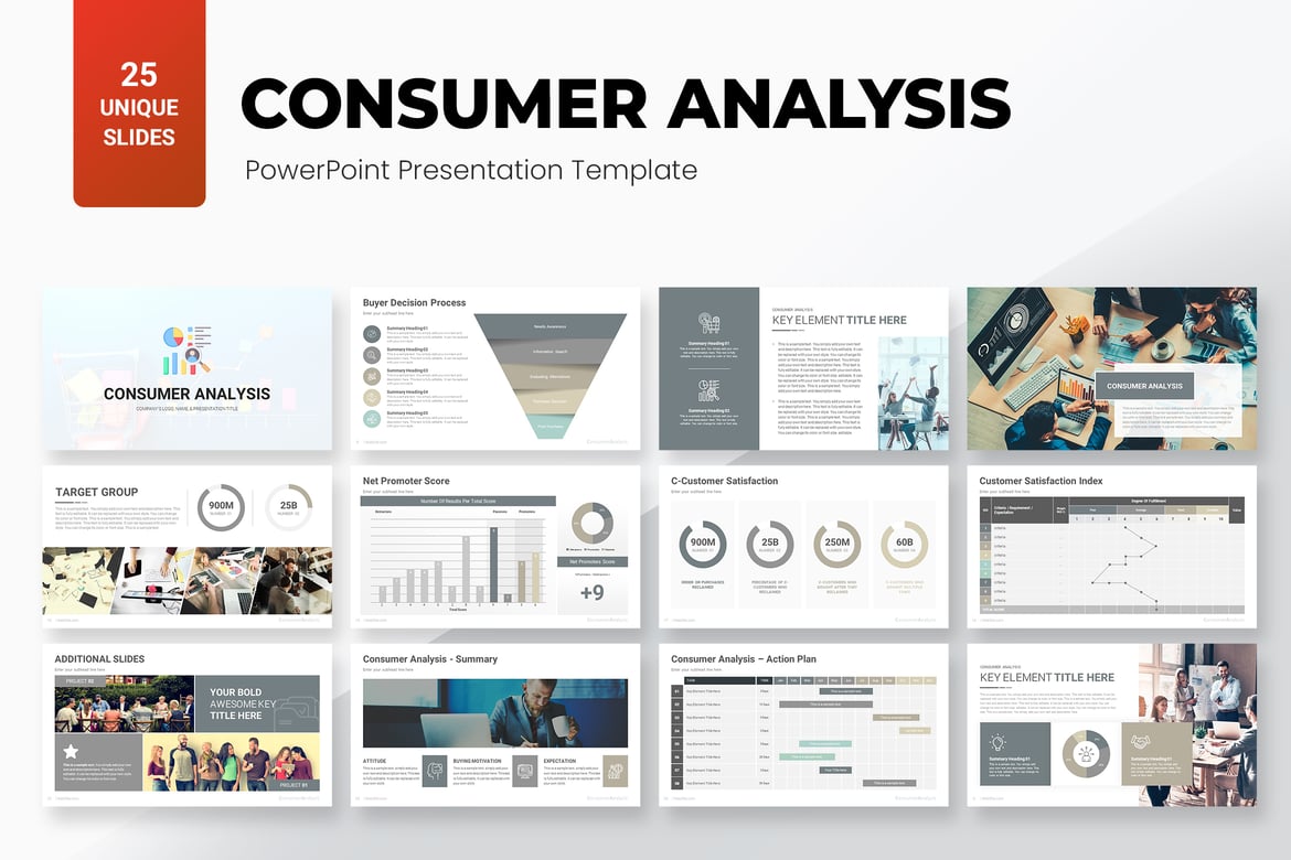 Template Presentasi PowerPoint Analisis Konsumen yang Efektif