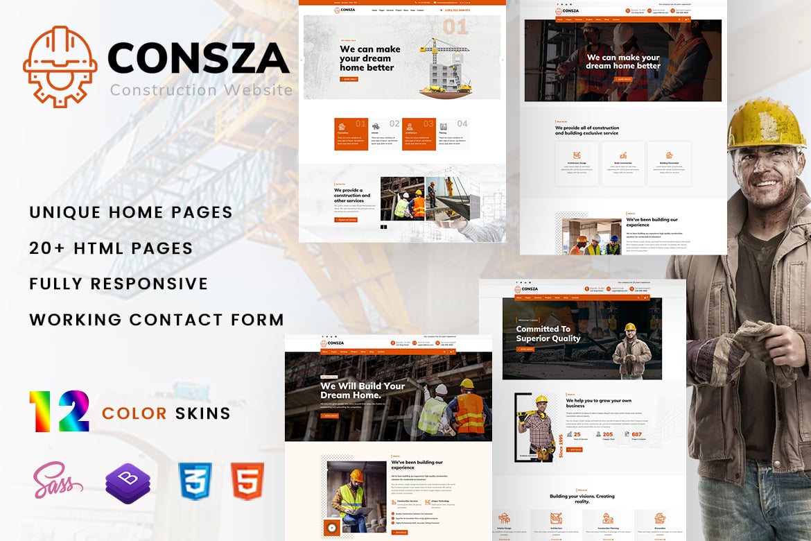 Consza - Template Website Konstruksi dan Arsitektur Terbaik