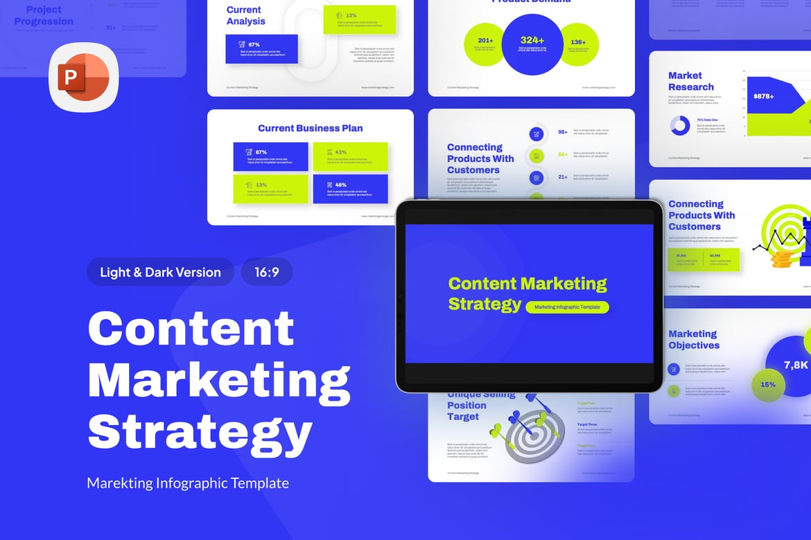 Template Presentasi Strategi Pemasaran Konten - PowerPoint yang Menarik