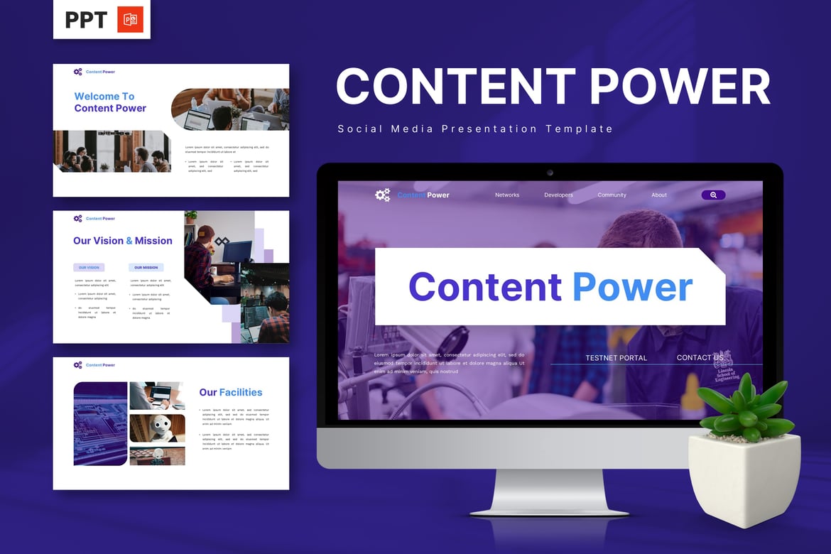 Template Presentasi Powerpoint Media Sosial yang Menarik dan Modern
