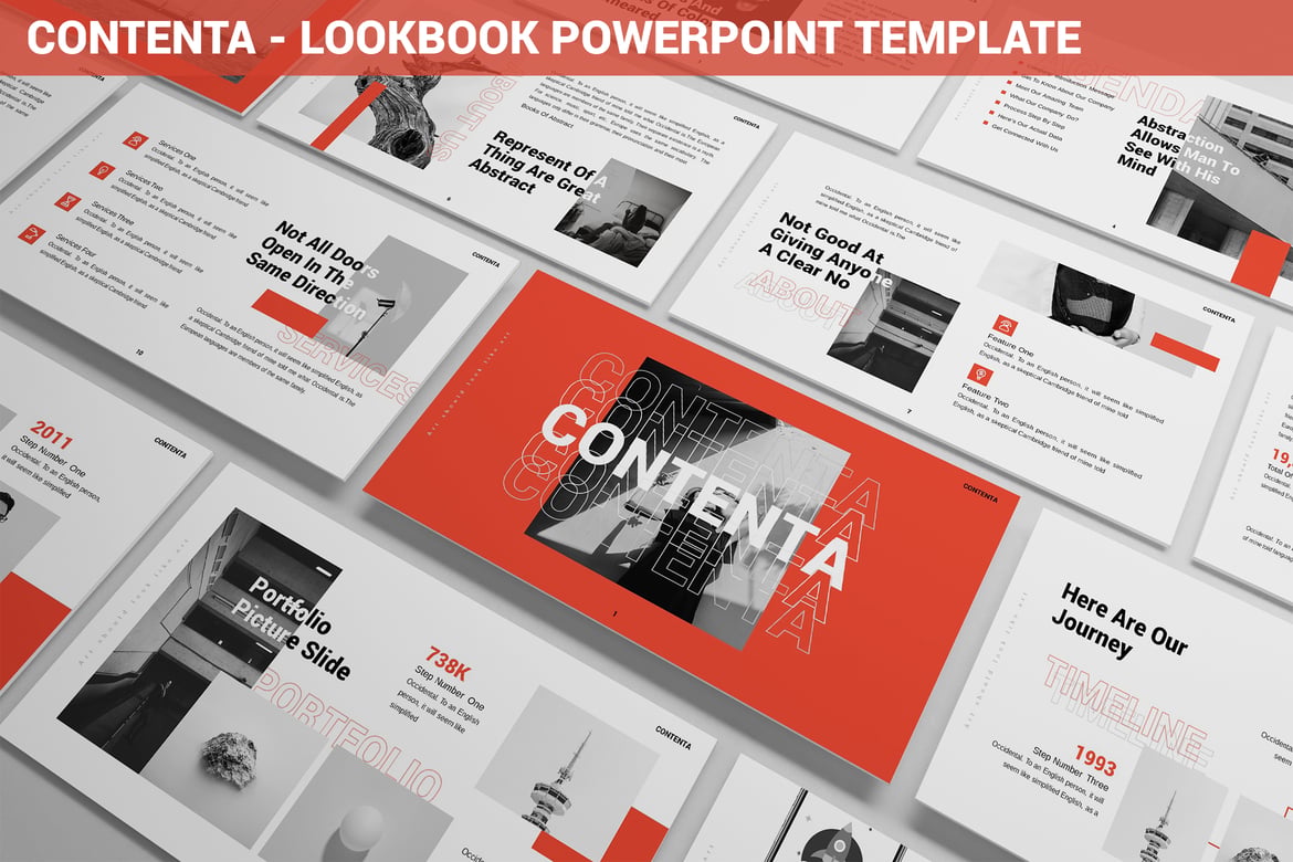 Template Powerpoint Lookbook Kontemporer - Contenta