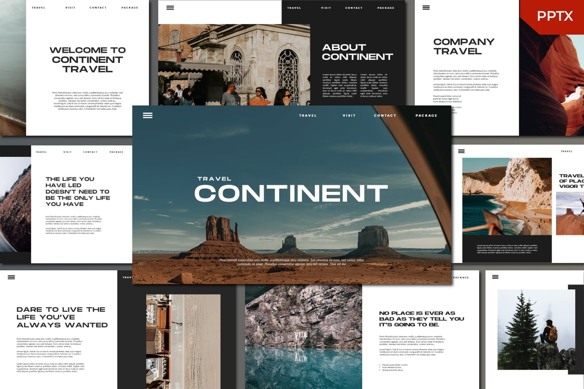 Template PowerPoint Kontinental yang Menarik dan Profesional