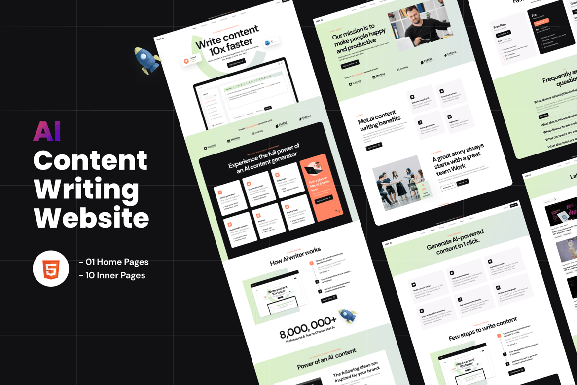 Template Website Contis - Penulis AI & Copywriting yang Responsif