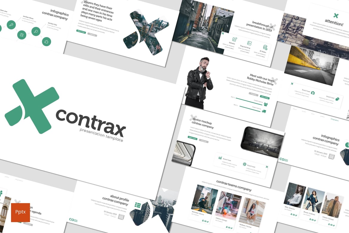 Contrax - Template Presentasi PowerPoint Kreatif dan Minimalis
