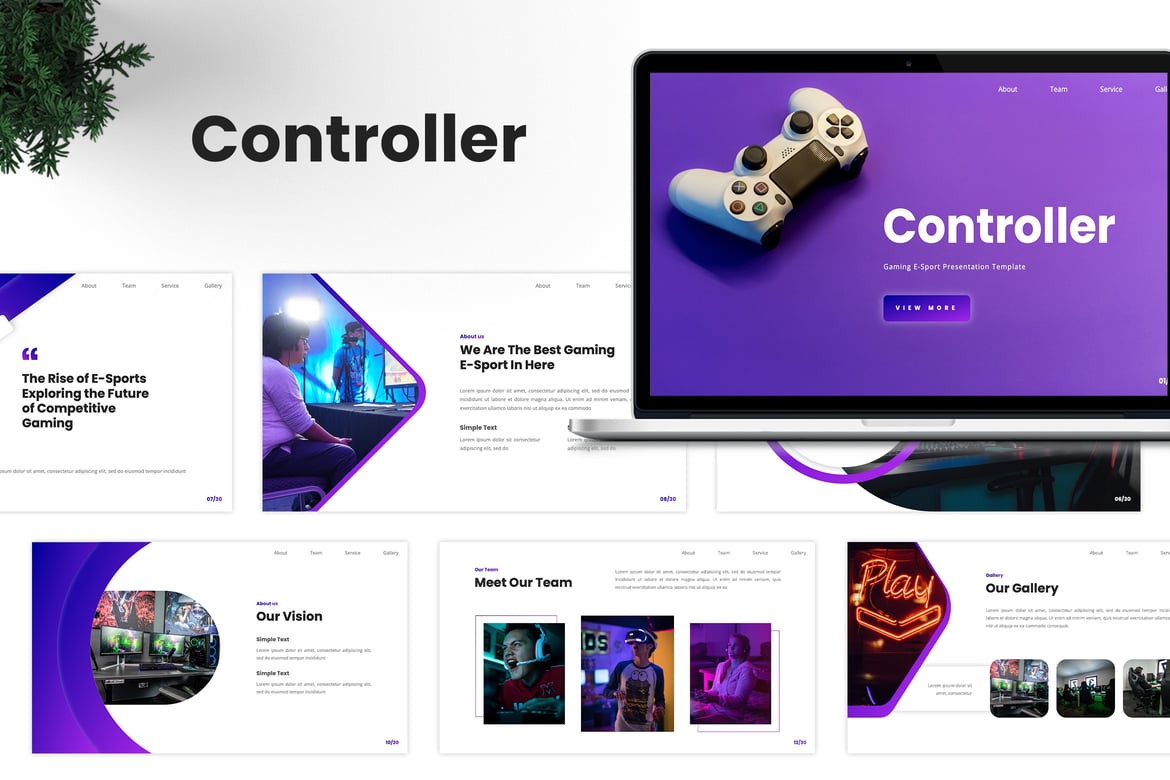 Template PowerPoint E-Sport Gaming yang Kreatif dan Modern