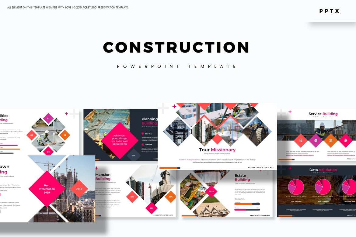 Template PowerPoint Konstruksi yang Menarik dan Multifungsi