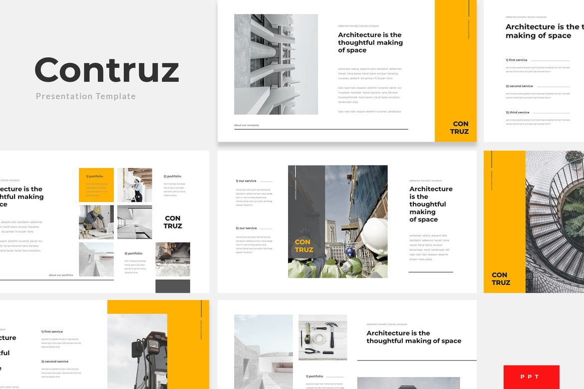 Contruz - Template Powerpoint Konstruksi Profesional