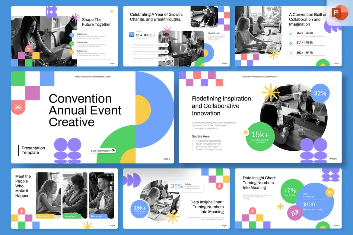 Template PowerPoint Kreatif untuk Acara Tahunan