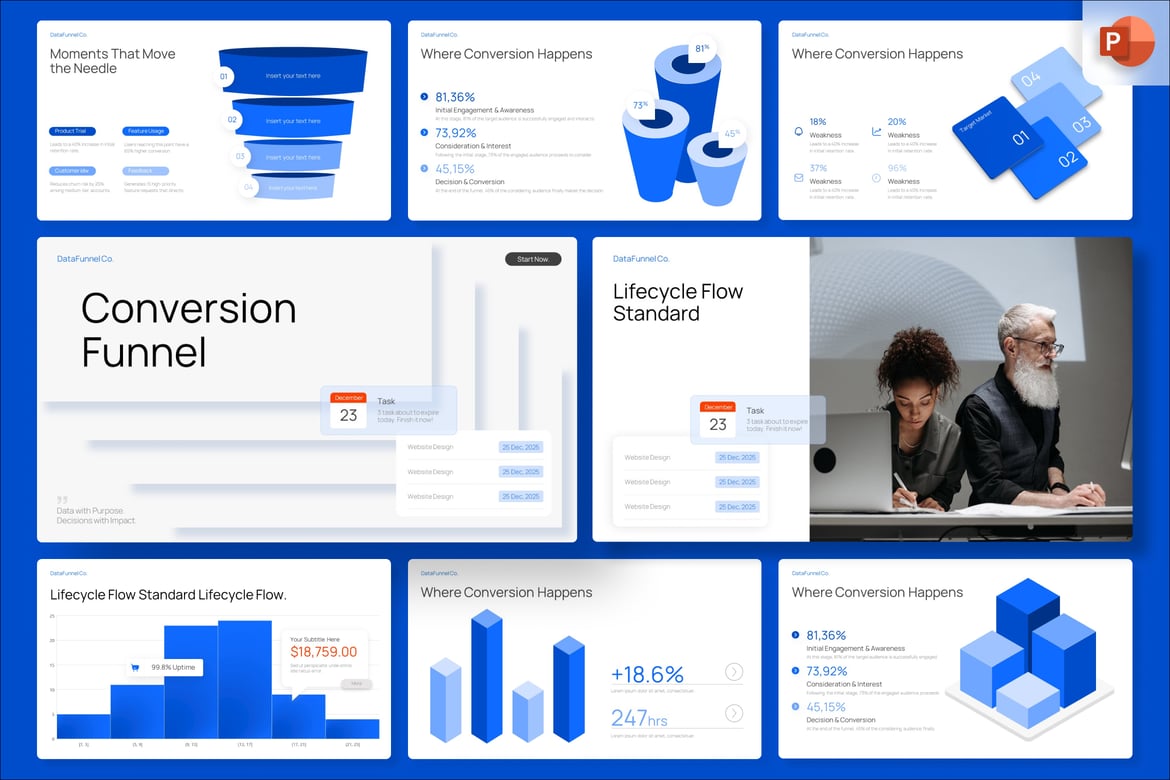 Template PowerPoint Funnel Konversi - Solusi Presentasi Modern untuk Bisnis