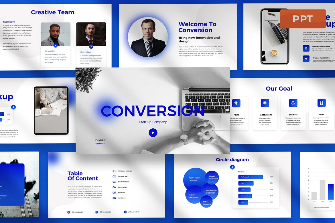 Template Presentasi PowerPoint Conversion yang Modern dan Elegan