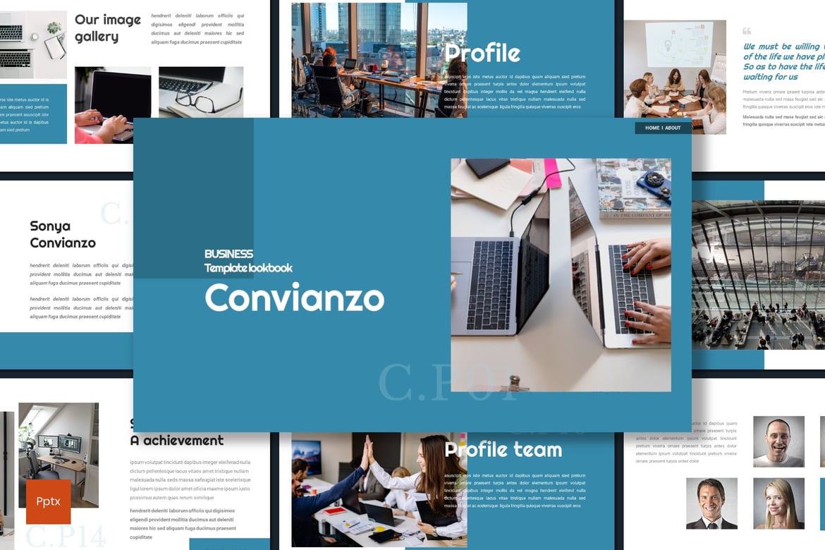 Convianzo - Template Powerpoint Bisnis yang Kreatif dan Minimalis