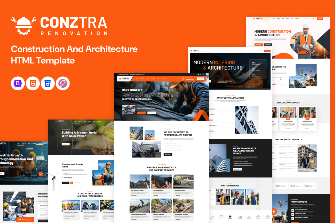 Conztra - Template Website Modern untuk Konstruksi dan Arsitektur