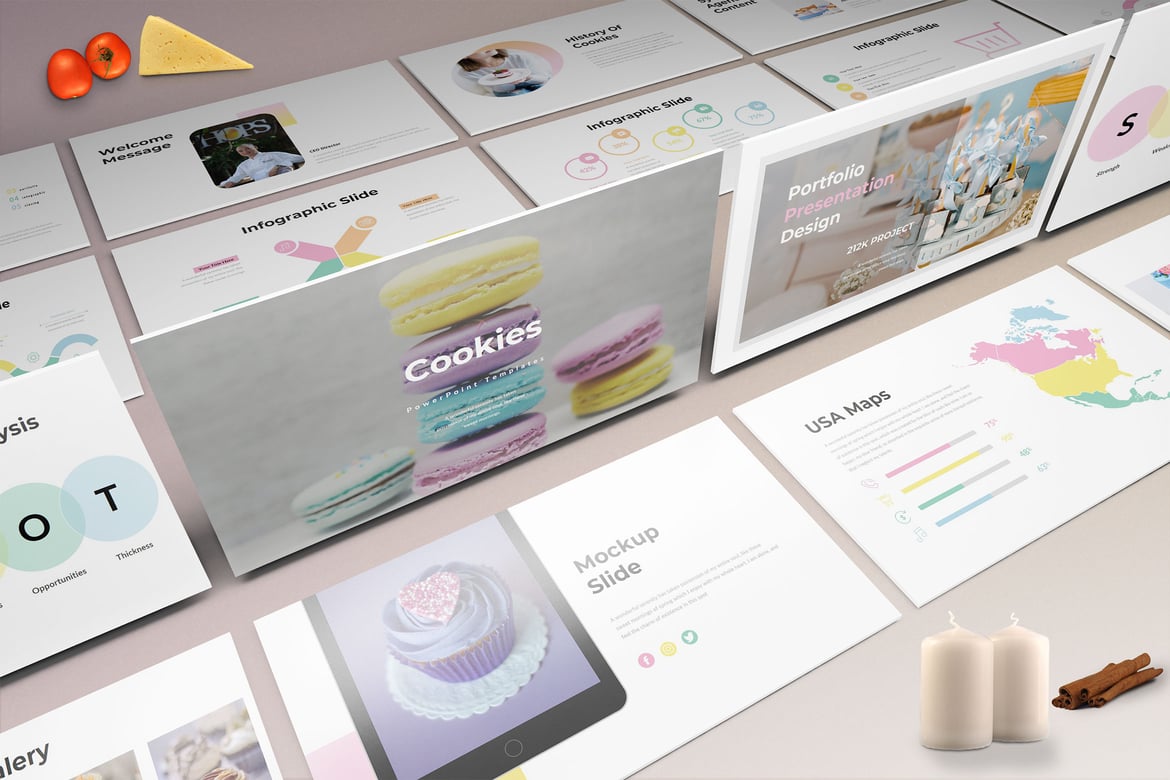 Template Presentasi PowerPoint Cookies yang Manis dan Modern