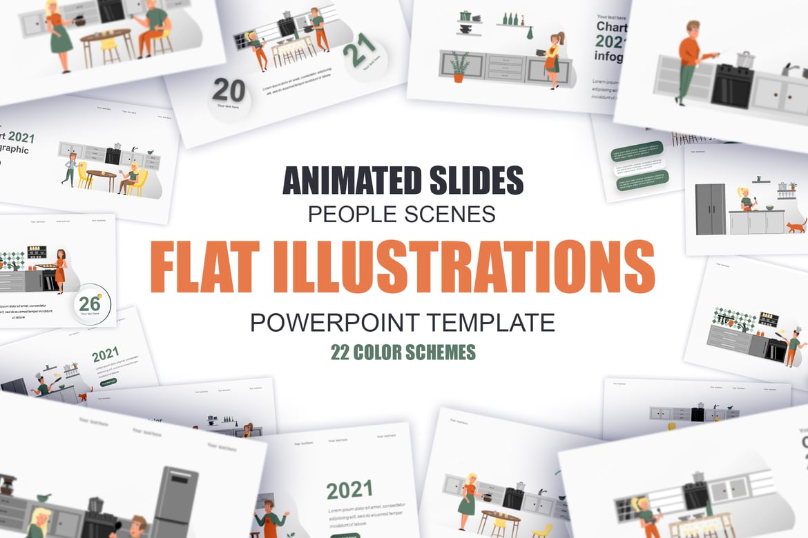 Template Powerpoint Ilustrasi Memasak yang Menarik