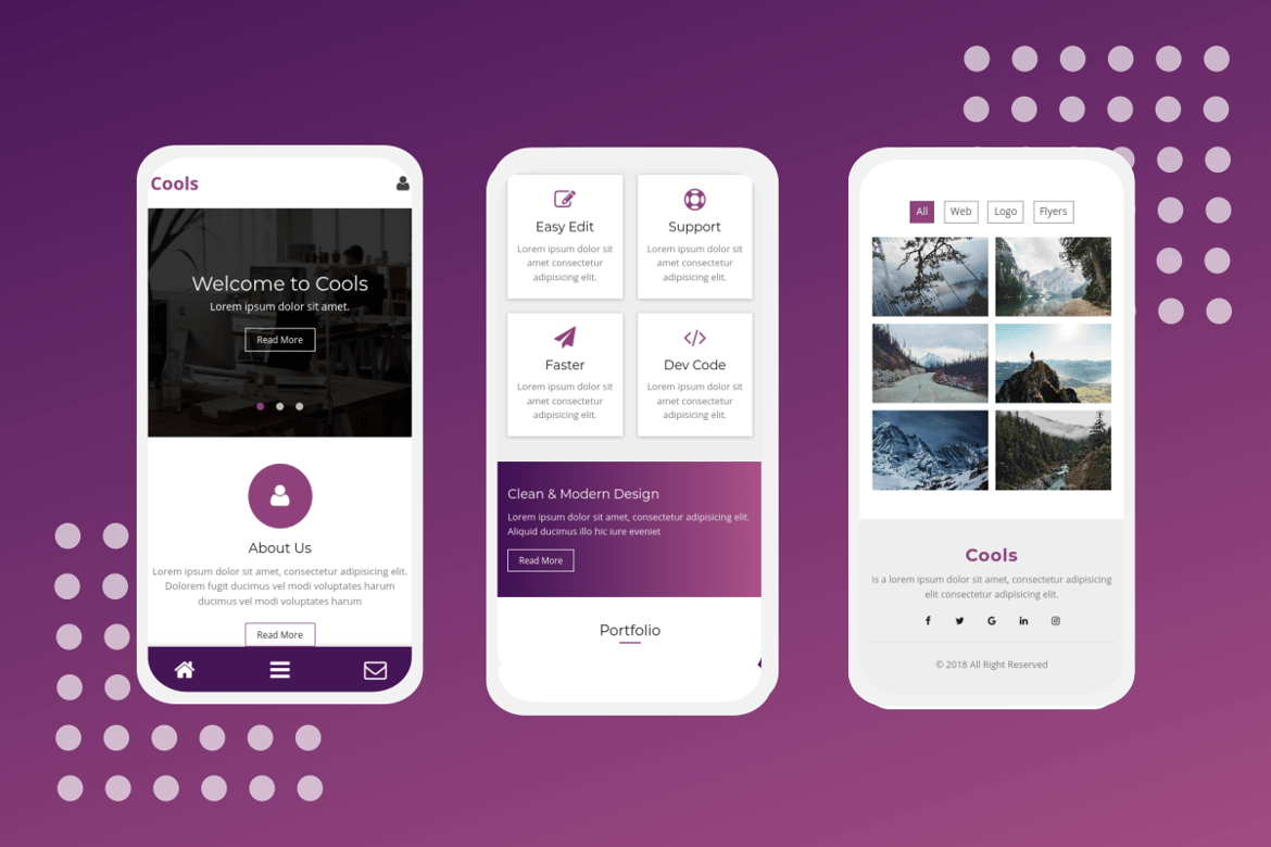 Cools - Template Website Mobile yang Elegan dan Serbaguna