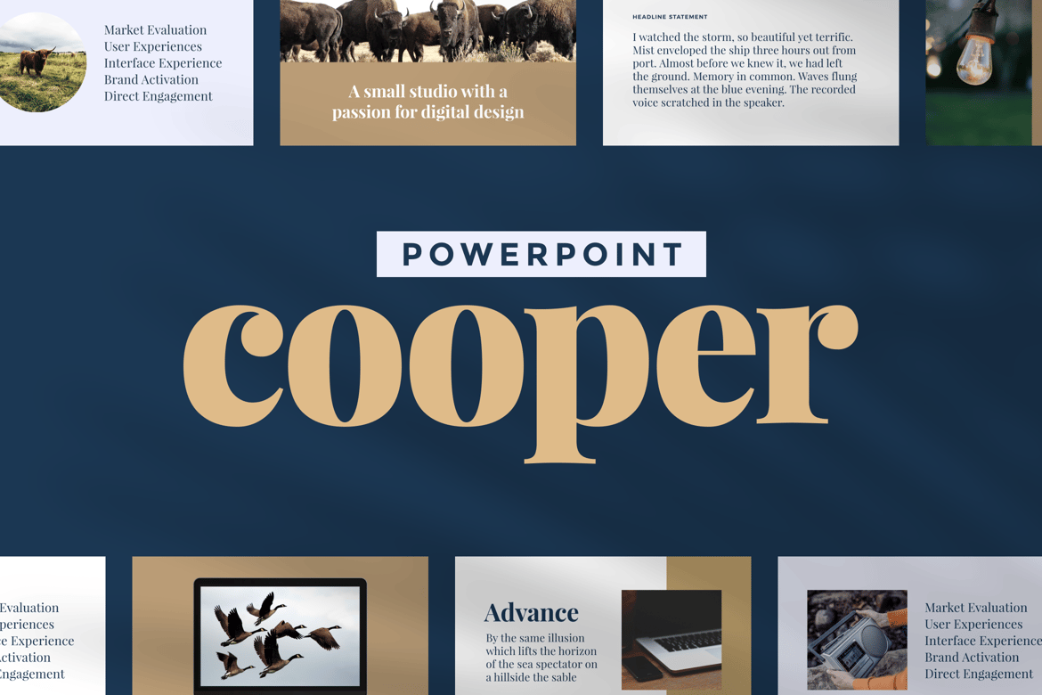 Template Presentasi PowerPoint Cooper: Solusi Kreatif untuk Presentasi Anda