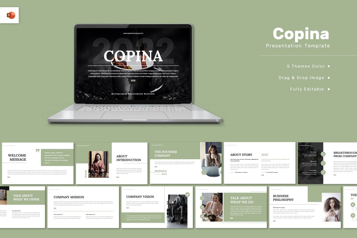 Copina - Template PowerPoint Serbaguna yang Menarik