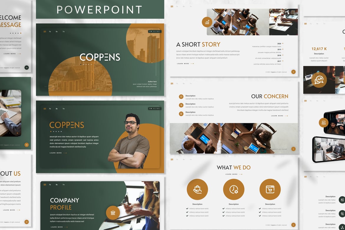 Coppens - Template Powerpoint Bisnis yang Modern dan Menarik