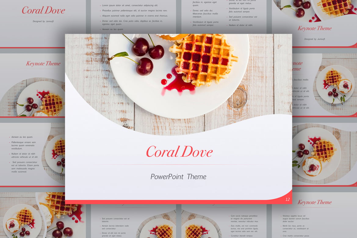 Template PowerPoint Coral Dove yang Elegan dan Profesional