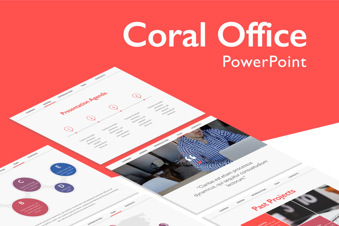 Template PowerPoint Coral untuk Presentasi Profesional
