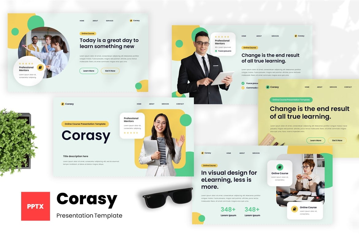 Corasy - Template PowerPoint Presentasi Online yang Modern dan Profesional