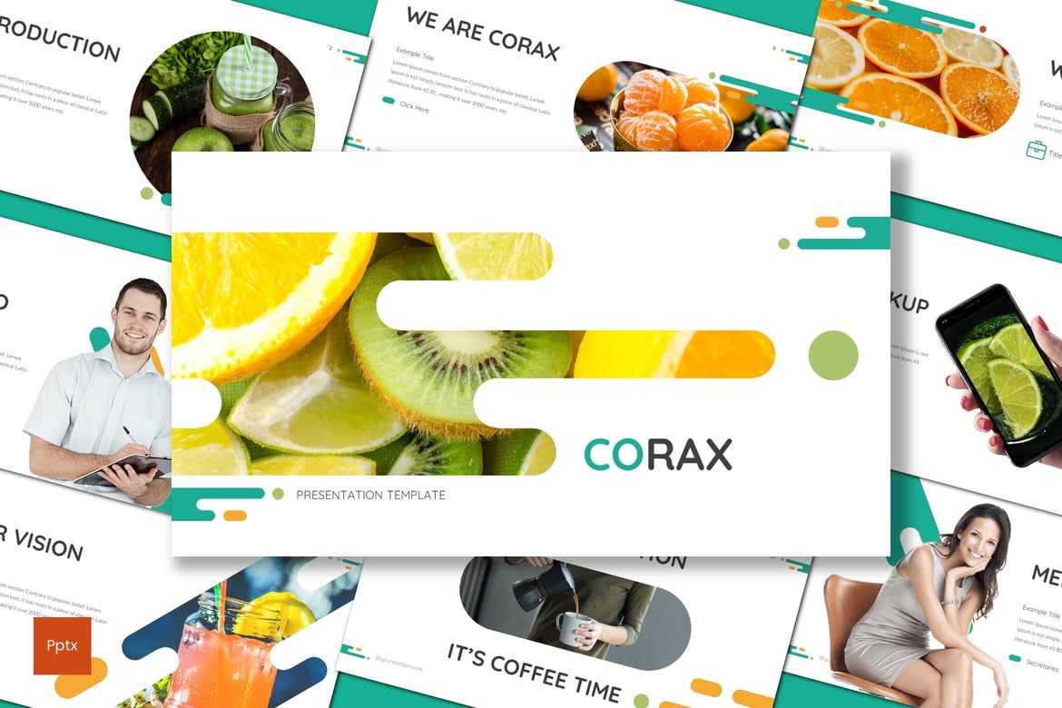 Corax - Template PowerPoint Buah yang Kreatif dan Minimalis