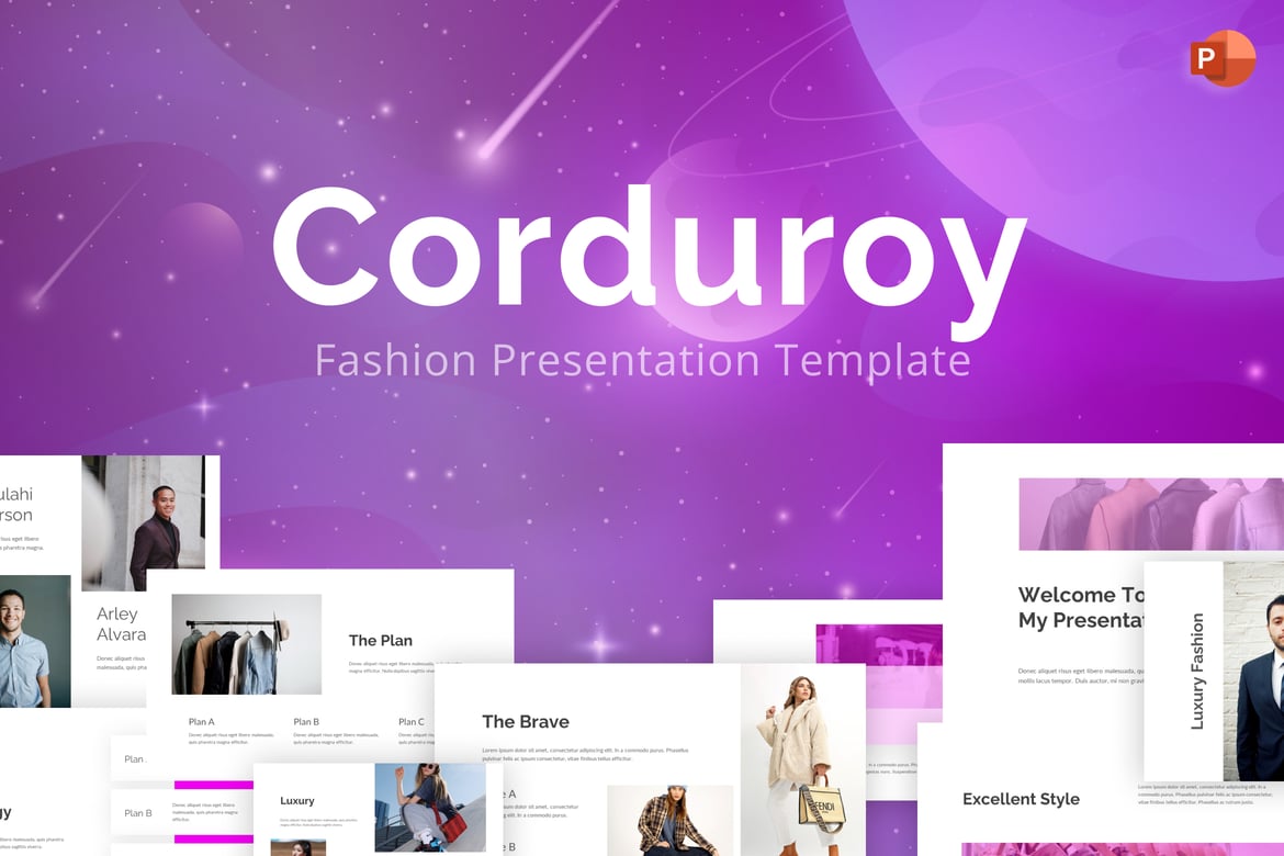 Template Presentasi PowerPoint Corduroy Pink yang Modern dan Stylish
