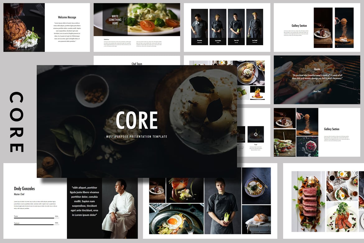 Template PowerPoint Kreatif untuk Makanan & Minuman - Core