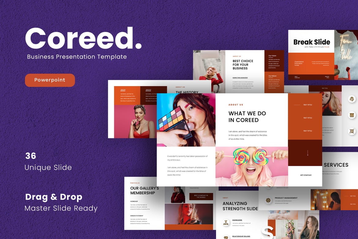 COREED – Template Powerpoint Bisnis Kreatif yang Menarik
