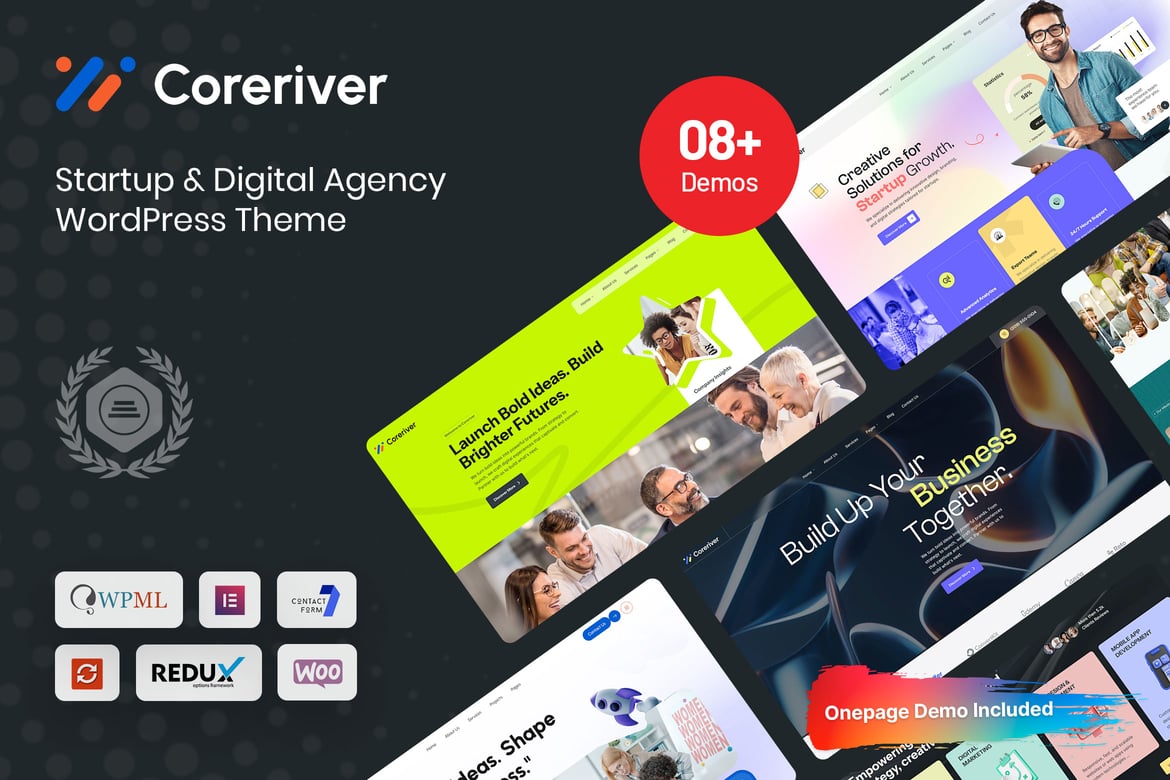 Coreriver - Tema WP Kreatif untuk Startup dan Agensi Digital